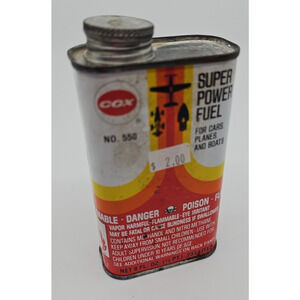 Vintage Cox Super Power Fuel No. 550 Apprx. 1/2 Full Cars Planes & Boats